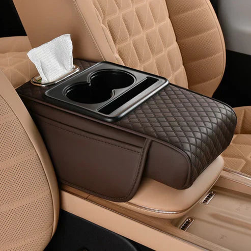 Coussin rehausseur d'accoudoir de voiture multifonctionnel pressurisé intégré 