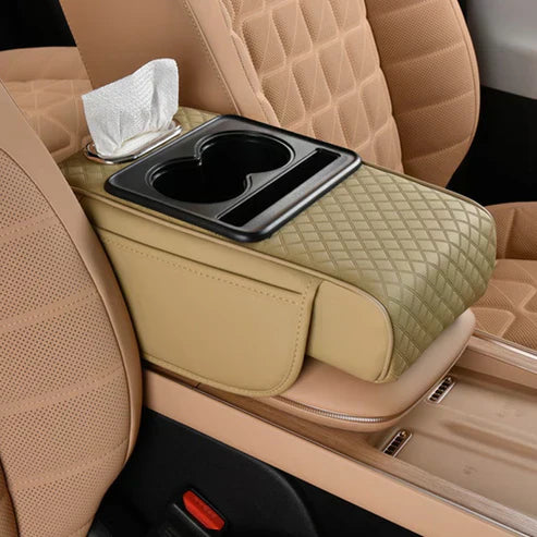 Coussin rehausseur d'accoudoir de voiture multifonctionnel pressurisé intégré 