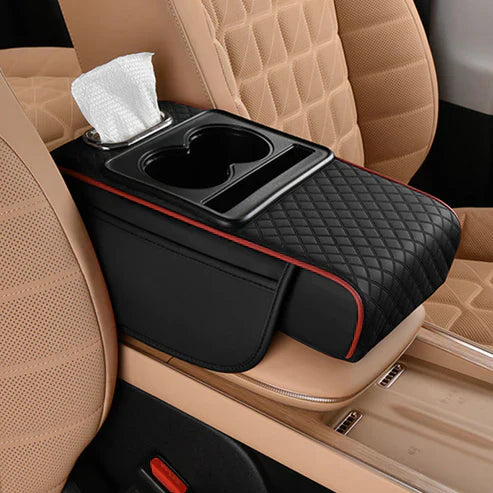 Coussin rehausseur d'accoudoir de voiture multifonctionnel pressurisé intégré 