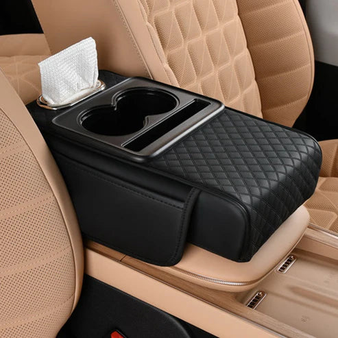 Coussin rehausseur d'accoudoir de voiture multifonctionnel pressurisé intégré 