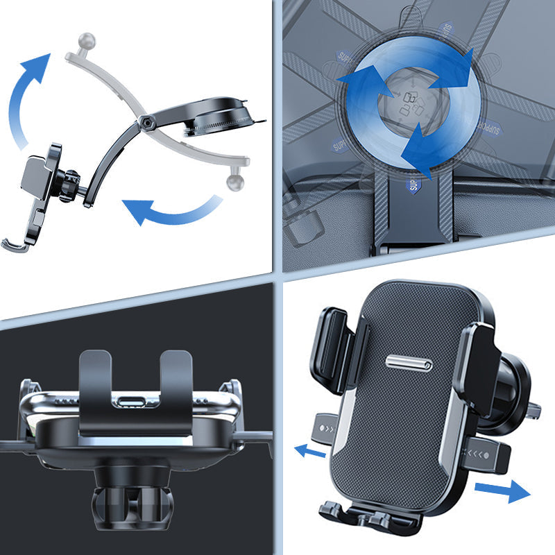 Support de téléphone de voiture multifonctionnel à ventouse
