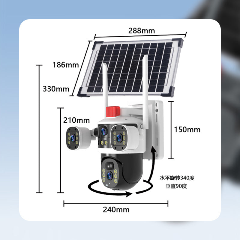 💥2025 Neuer heißer Verkauf🎥 Dreifachobjektiv-Solar-360°-Dome-Kamera✈️ kostenloser Versand