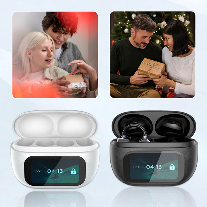 🔥2025 HOT SALE🔥🎧Ear Clip-on Smart Color Screen Intelligent Translation Headset🎧