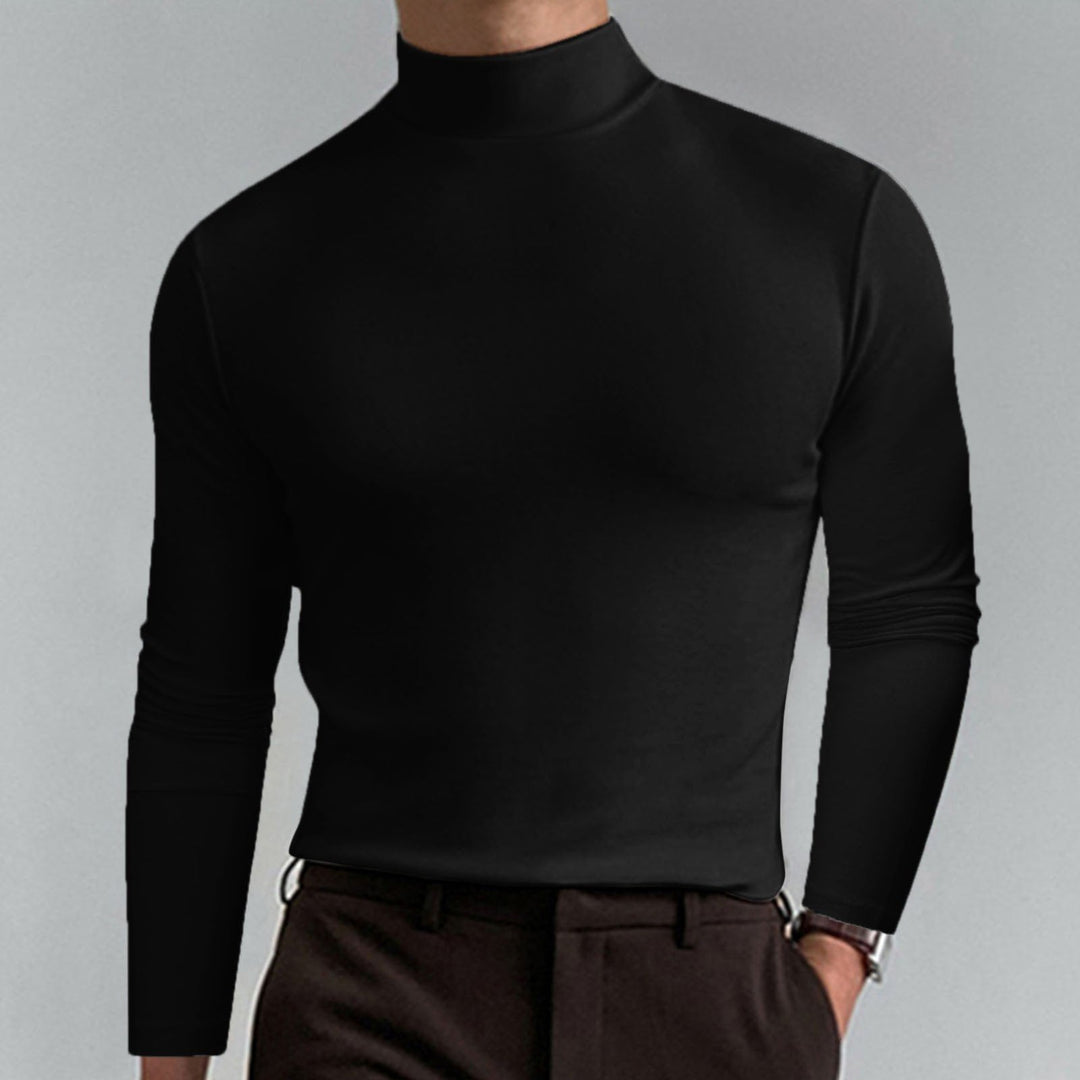 🔥Tidsbegrenset tilbud! Ultimate Comfort herre-T-skjorte med høy hals – stretch, pustende, smal passform for treningsstudio &amp;  Daglig bruk!