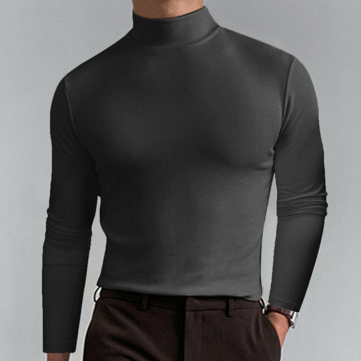 🔥Tidsbegrenset tilbud! Ultimate Comfort herre-T-skjorte med høy hals – stretch, pustende, smal passform for treningsstudio &amp;  Daglig bruk!