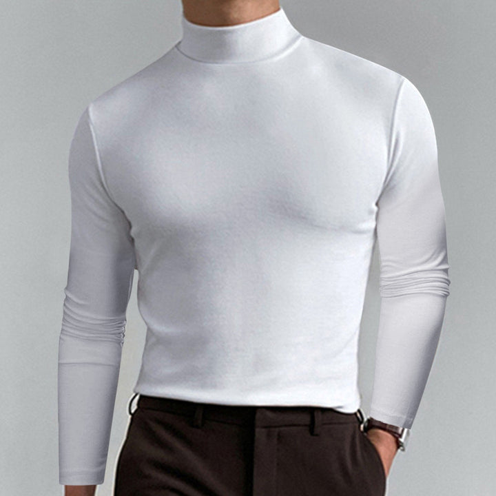 🔥Tidsbegrenset tilbud! Ultimate Comfort herre-T-skjorte med høy hals – stretch, pustende, smal passform for treningsstudio &amp;  Daglig bruk!