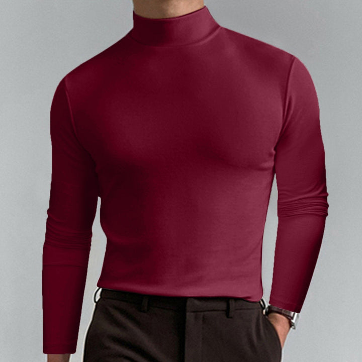 🔥Tidsbegrenset tilbud! Ultimate Comfort herre-T-skjorte med høy hals – stretch, pustende, smal passform for treningsstudio &amp;  Daglig bruk!