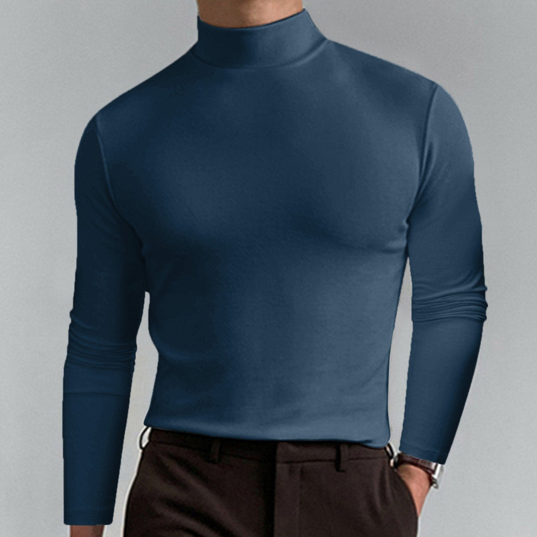 🔥Tidsbegrenset tilbud! Ultimate Comfort herre-T-skjorte med høy hals – stretch, pustende, smal passform for treningsstudio &amp;  Daglig bruk!