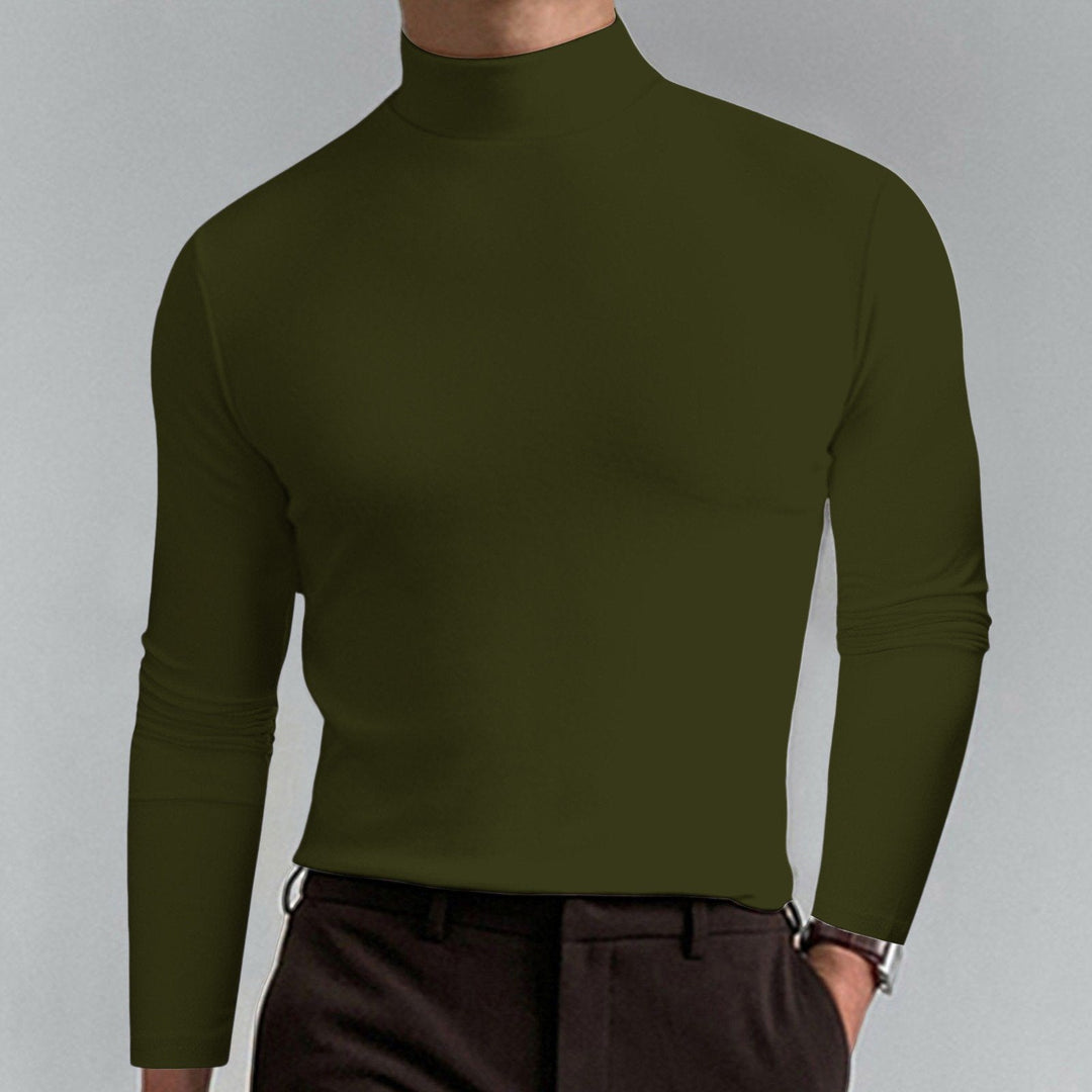 🔥Tidsbegrenset tilbud! Ultimate Comfort herre-T-skjorte med høy hals – stretch, pustende, smal passform for treningsstudio &amp;  Daglig bruk!
