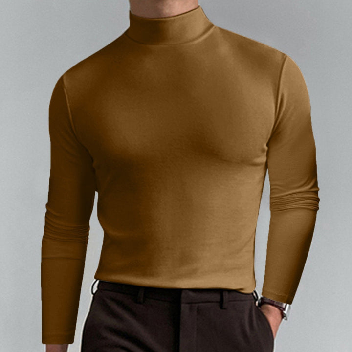 🔥Tidsbegrenset tilbud! Ultimate Comfort herre-T-skjorte med høy hals – stretch, pustende, smal passform for treningsstudio &amp;  Daglig bruk!