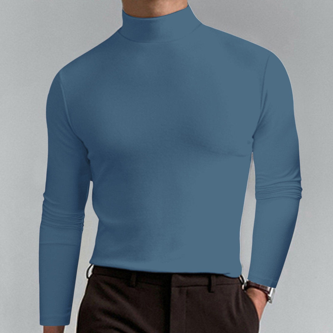 🔥Tidsbegrenset tilbud! Ultimate Comfort herre-T-skjorte med høy hals – stretch, pustende, smal passform for treningsstudio &amp;  Daglig bruk!