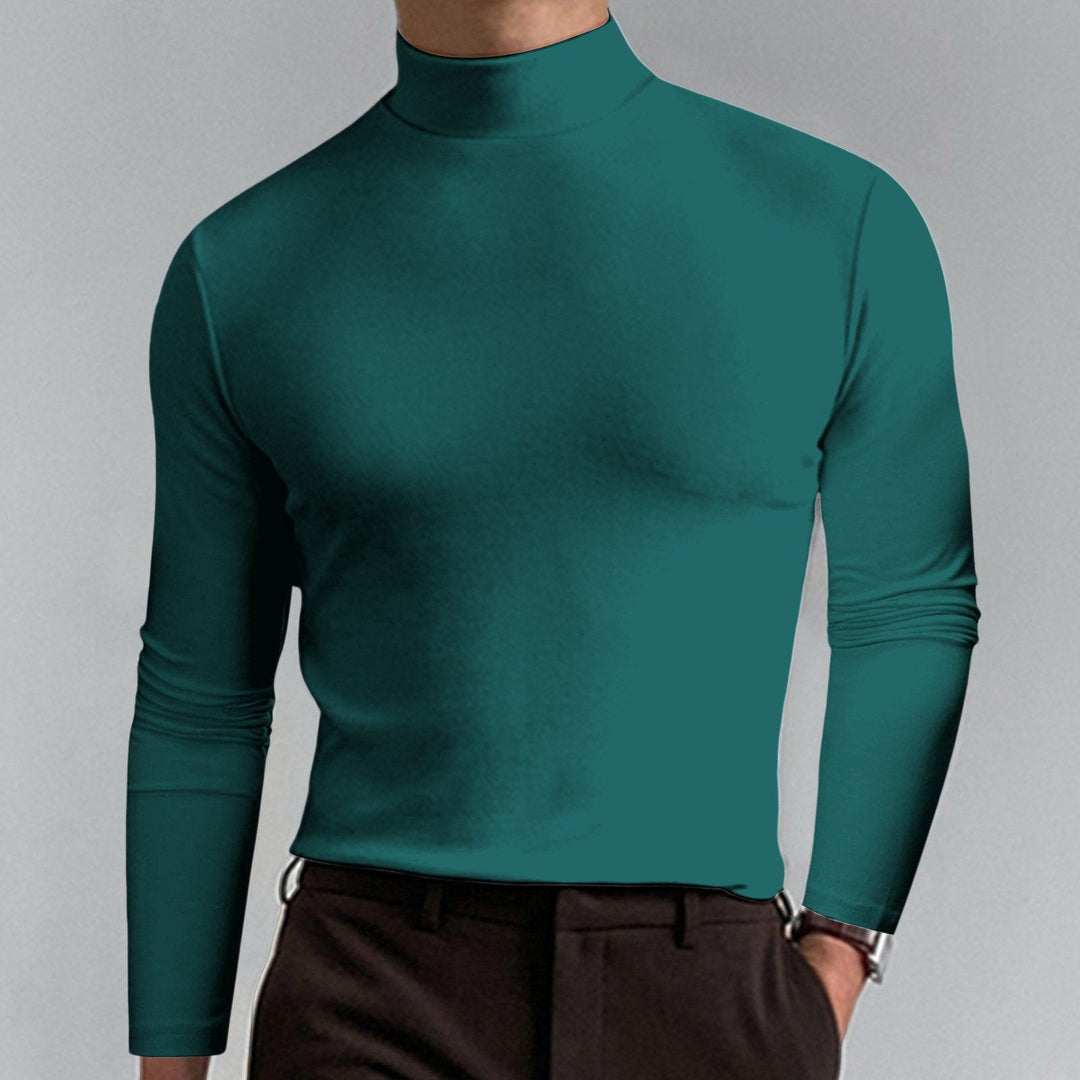 🔥Tidsbegrenset tilbud! Ultimate Comfort herre-T-skjorte med høy hals – stretch, pustende, smal passform for treningsstudio &amp;  Daglig bruk!