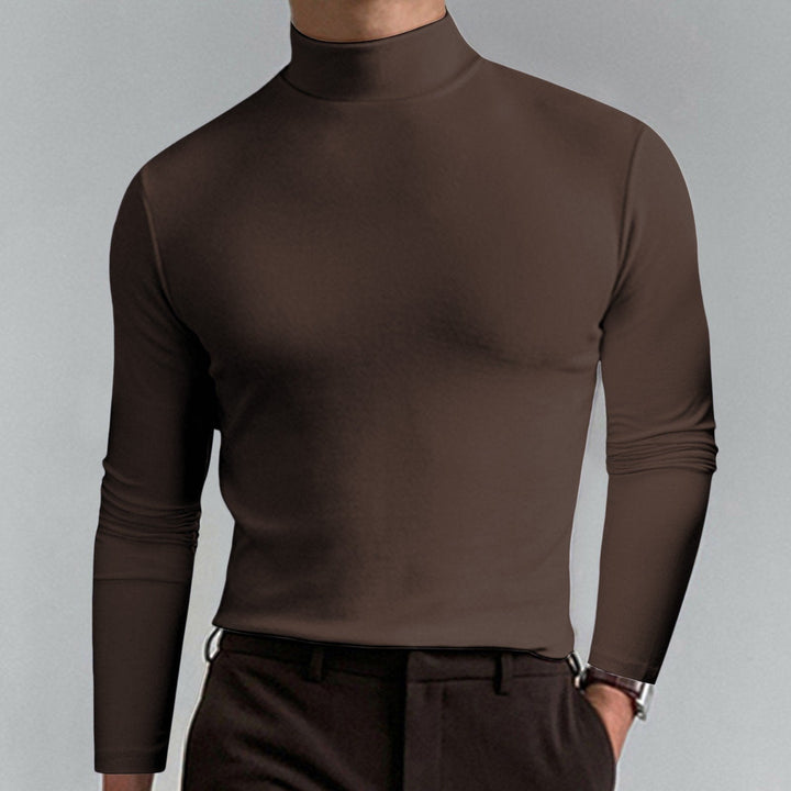 🔥Tidsbegrenset tilbud! Ultimate Comfort herre-T-skjorte med høy hals – stretch, pustende, smal passform for treningsstudio &amp;  Daglig bruk!
