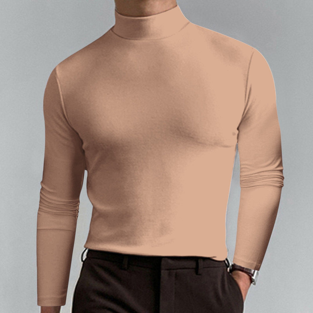 🔥Tidsbegrenset tilbud! Ultimate Comfort herre-T-skjorte med høy hals – stretch, pustende, smal passform for treningsstudio &amp;  Daglig bruk!