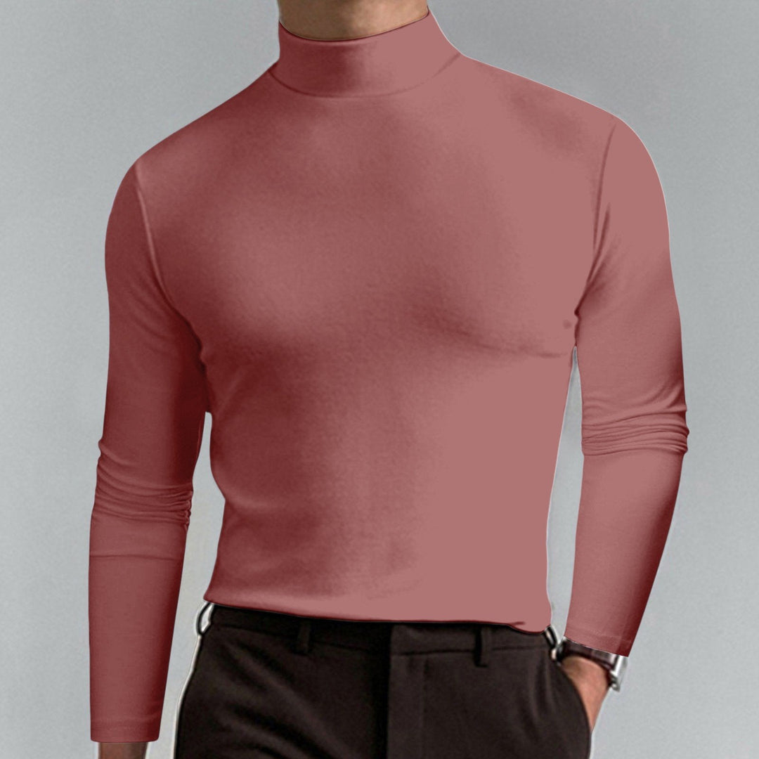 🔥Tidsbegrenset tilbud! Ultimate Comfort herre-T-skjorte med høy hals – stretch, pustende, smal passform for treningsstudio &amp;  Daglig bruk!