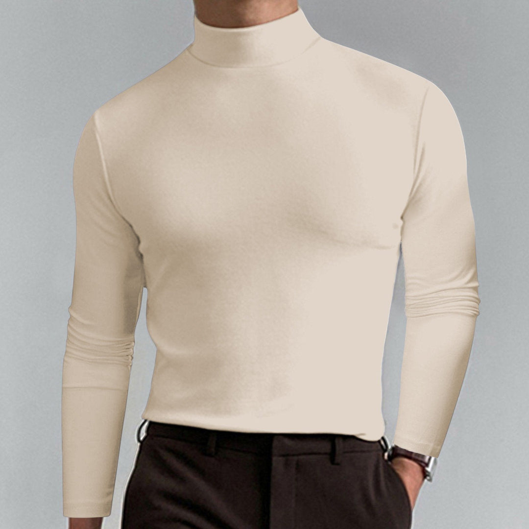 🔥Tidsbegrenset tilbud! Ultimate Comfort herre-T-skjorte med høy hals – stretch, pustende, smal passform for treningsstudio &amp;  Daglig bruk!