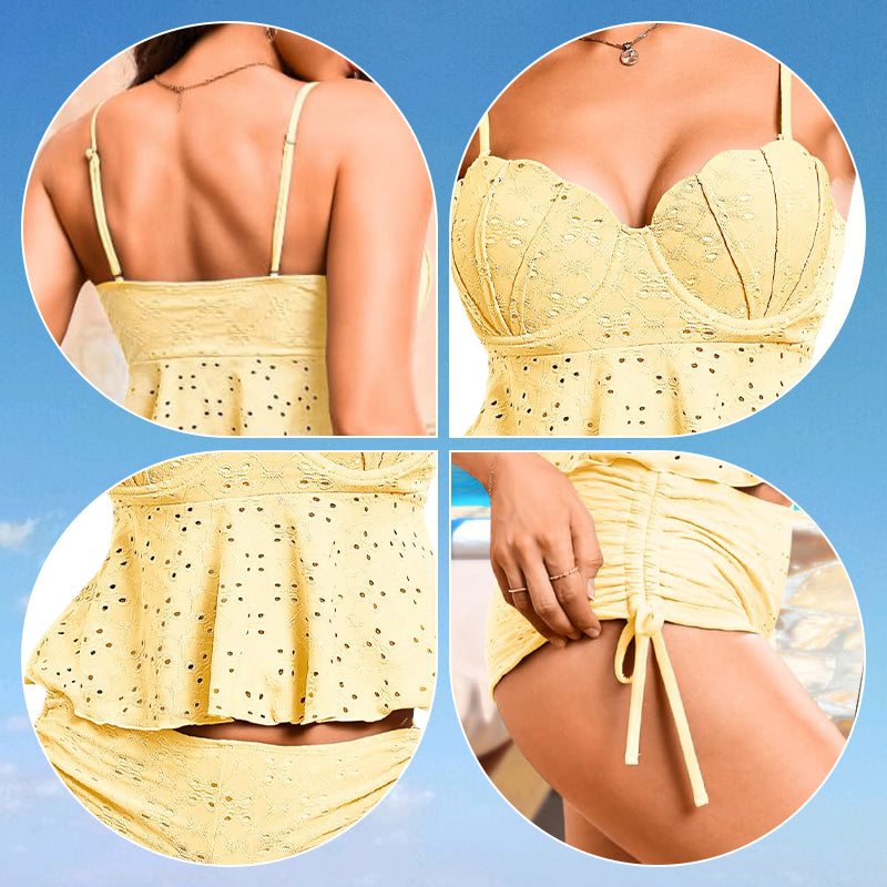 Push-Up Tankini-baddräkter för damer med Boyshorts