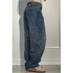 Women's Straight Jeans with Rhinestones