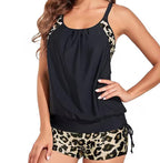 Sexy Leopard Cross Back Two-Piece Swimsuit