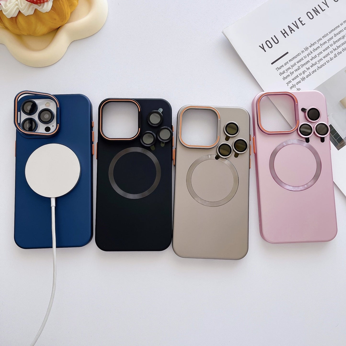 Draadloze oplaadhoes voor telefoon met lensfolie