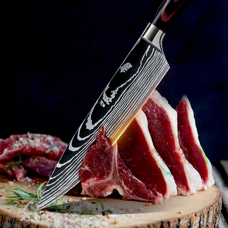 Multi-Use Kitchen Knife with Wooden Handle