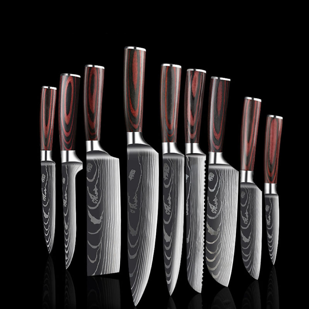 Multi-Use Kitchen Knife with Wooden Handle