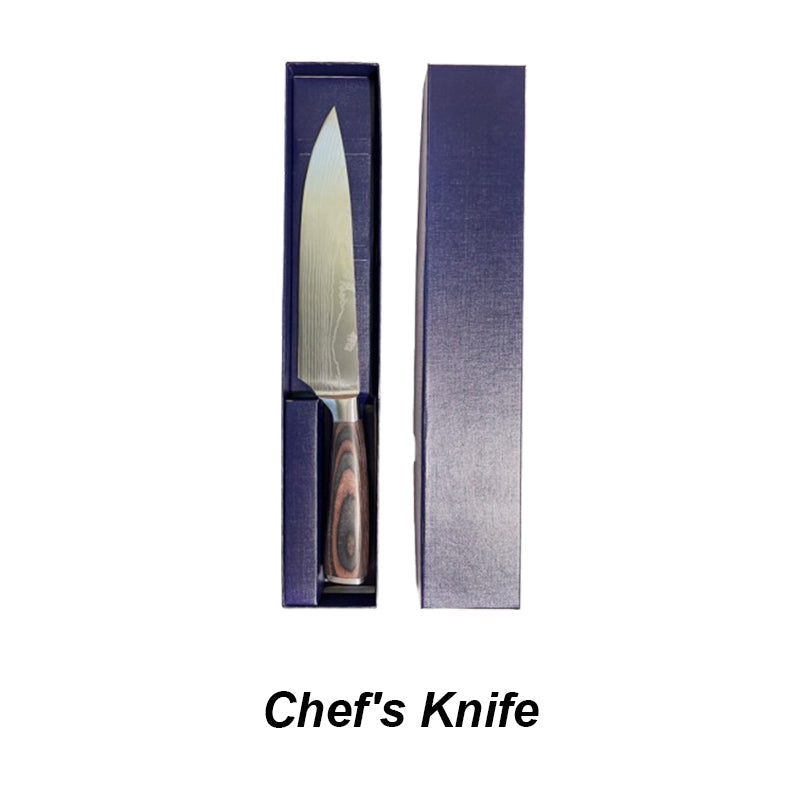 Multi-Use Kitchen Knife with Wooden Handle