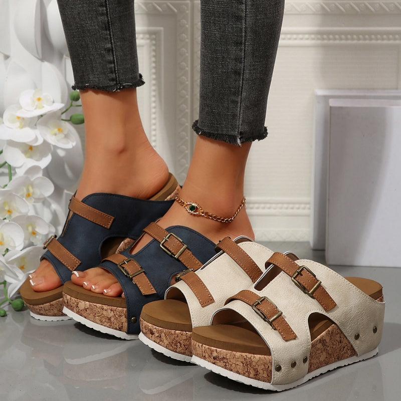 Women's Fashion Cutout Platform Wedge Sandals