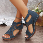 Versatile Hollow Out Mid Heel Open Toe Sandals（50% OFF）