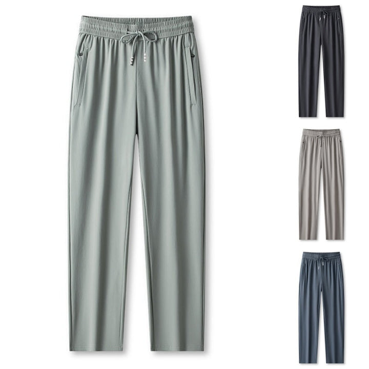 Ice Feel Quick-Dry Athletic Pants – Cooling Fabric, Loose Fit &amp; Moisture-Wicking (M–4XL) 🌿👖