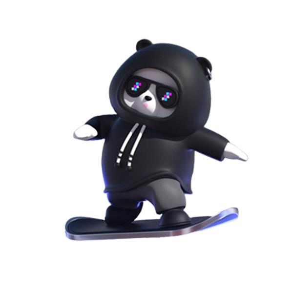 Tegneserie Bear Skateboard Doll