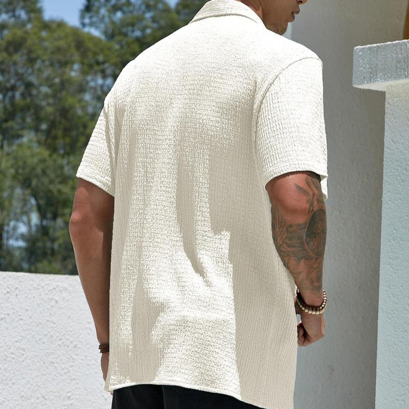Men's Textured Button Front Shirt