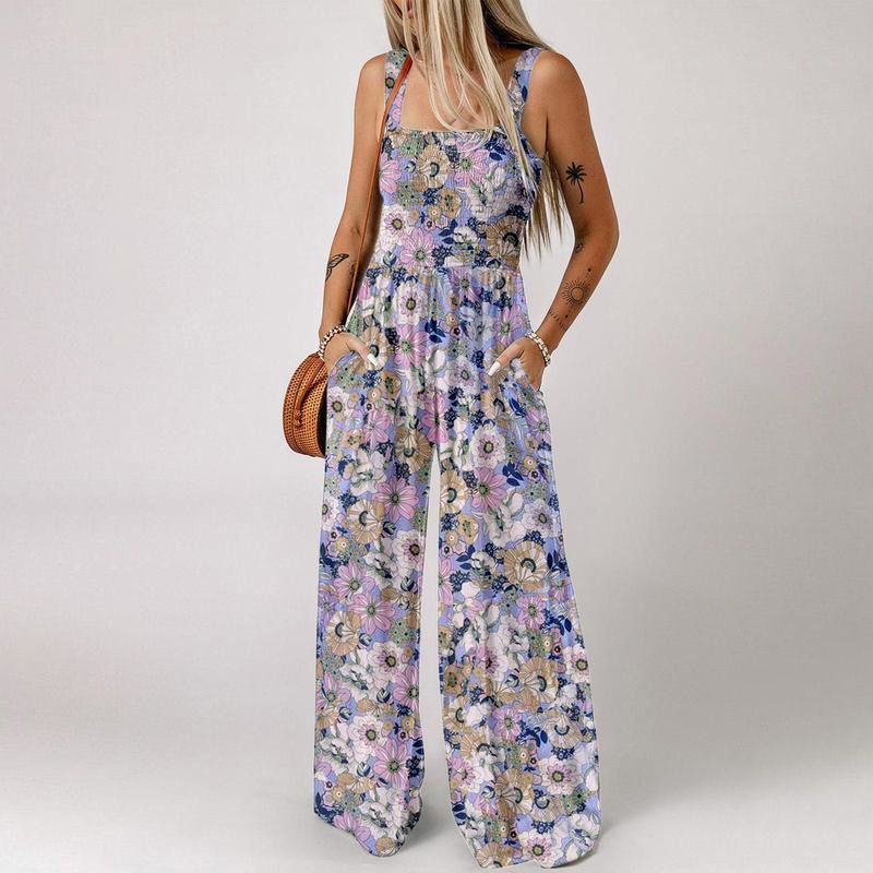 🎨Damkläder med tryck och ärmlös jumpsuits