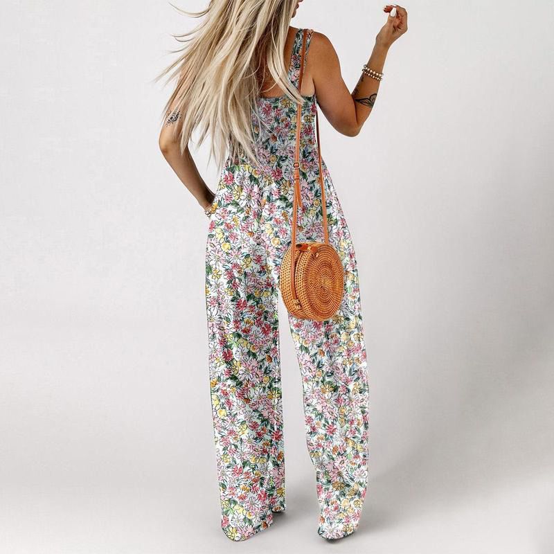 🎨Damkläder med tryck och ärmlös jumpsuits
