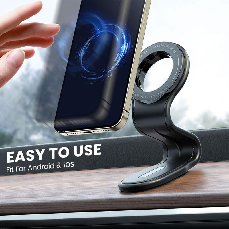 Support de téléphone magnétique pliable pour voiture