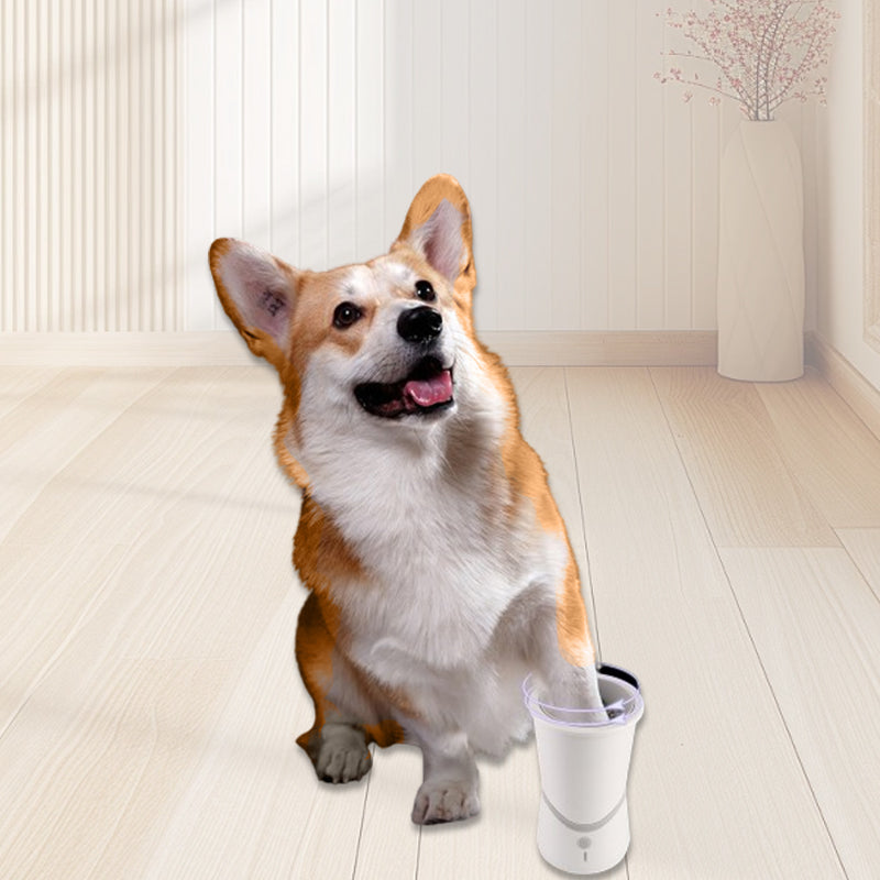 🐾 Intelligent rotating pet paw scrubber 🌿