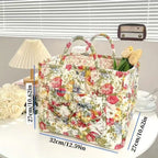 Portable Floral Fabric Storage Basket