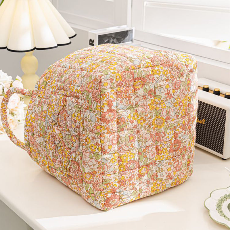 Portable Floral Fabric Storage Basket