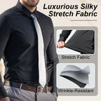 Men's Silky Wrinkle Resistant Solid Color Stretch Shirt
