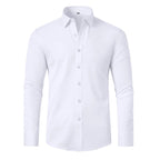 Men's Silky Wrinkle Resistant Solid Color Stretch Shirt