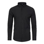 Men's Silky Wrinkle Resistant Solid Color Stretch Shirt