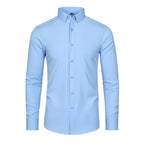 Men's Silky Wrinkle Resistant Solid Color Stretch Shirt