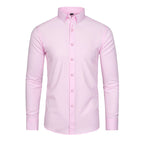 Men's Silky Wrinkle Resistant Solid Color Stretch Shirt
