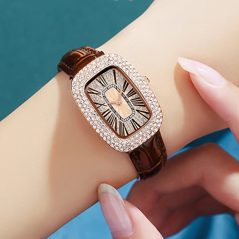 ⏳Tidsbegrenset spesialtilbud💕Dameklokker med firkantet luksuskrystall og rhinestone-diamant