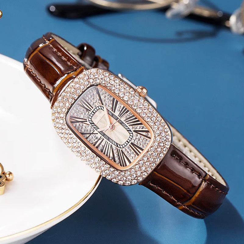 ⏳Tidsbegrenset spesialtilbud💕Dameklokker med firkantet luksuskrystall og rhinestone-diamant