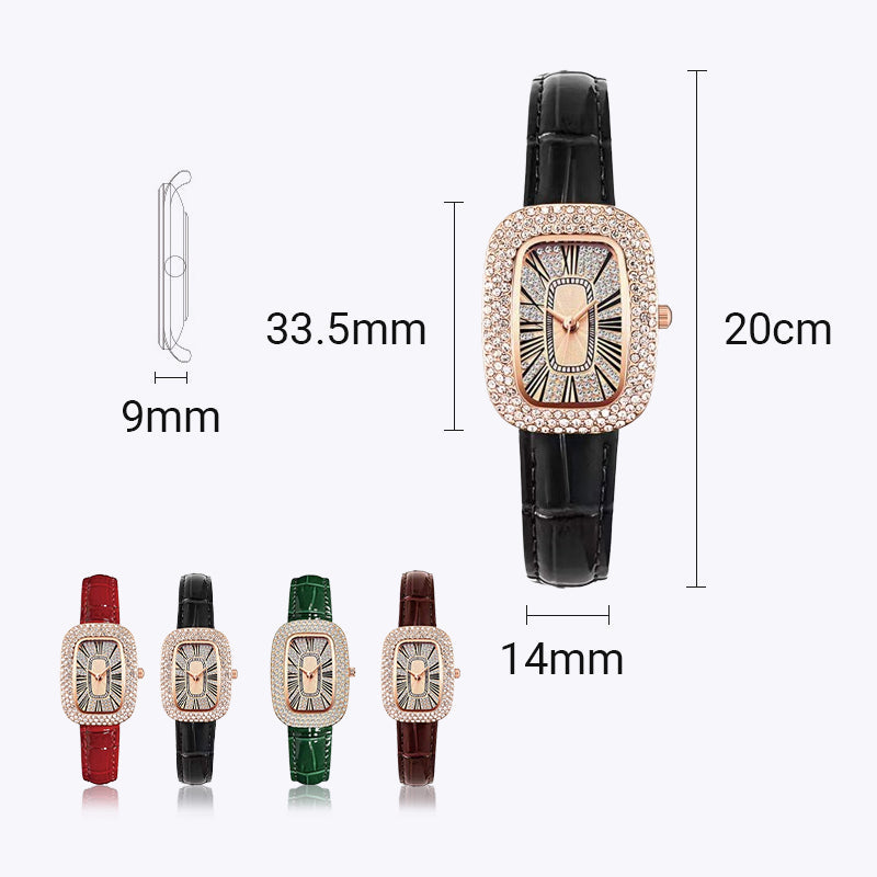 ⏳Tidsbegrenset spesialtilbud💕Dameklokker med firkantet luksuskrystall og rhinestone-diamant