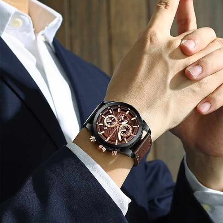 ⌚Orologio da uomo casual ed elegante al quarzo con quadrante luminoso.