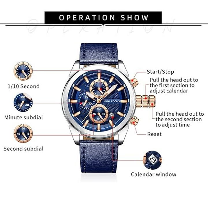 ⌚Orologio da uomo casual ed elegante al quarzo con quadrante luminoso.