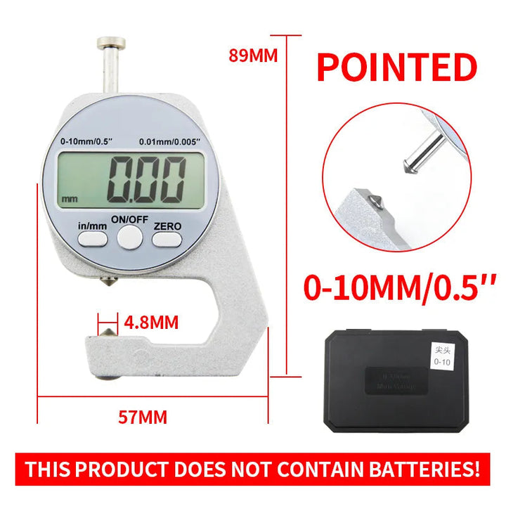 Digital Display Thickness Gauge Zinc Alloy Electronic LCD