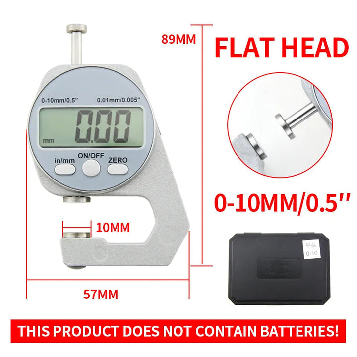 Digital Display Thickness Gauge Zinc Alloy Electronic LCD